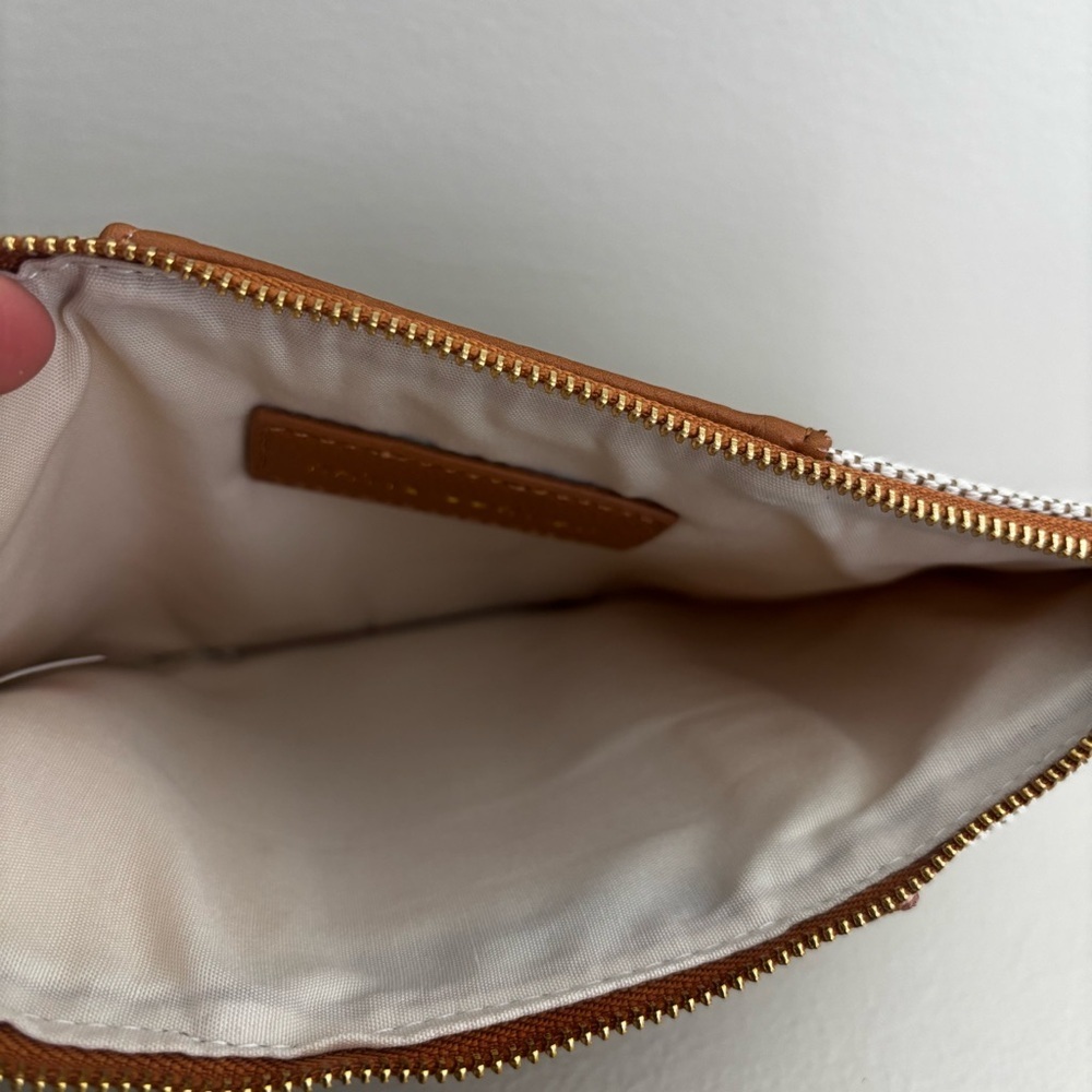 Katie Loxton Amalfi Canvas Pouch in cream and light brown - Picture 10 of 11